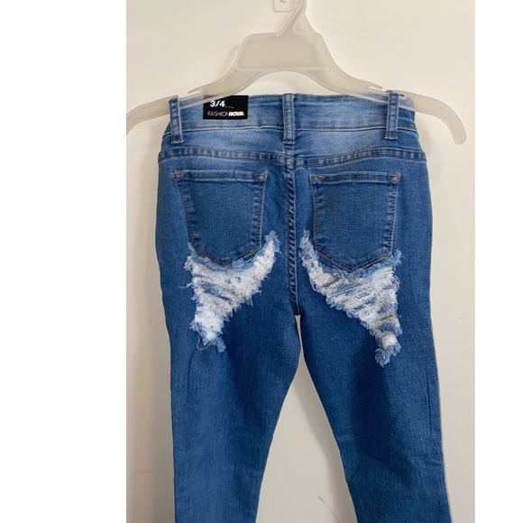 Blue cutout jeans - Picture 3 of 3